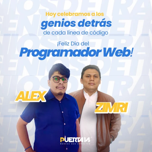 Ellos son los que hacen que nuestros sitios web funcionen a la perfección y que nuestras ideas cobren vida en la web 👨🏻‍💻💯

¡Gracias Alex y Zimri por su increíble trabajo en P14! 🙌🏻

📲 33 1174 3556
🌐 https://bit.ly/GeneralP14

#mercadotecnia #tendencia #marca #campañas #sitioweb #paginaweb #Branding #EstrategiasMkt
#SocialMedia #Marketing #RedesSociales #Brandinginspiration #BusinessTips #Agencylife #AgenciadeMkt